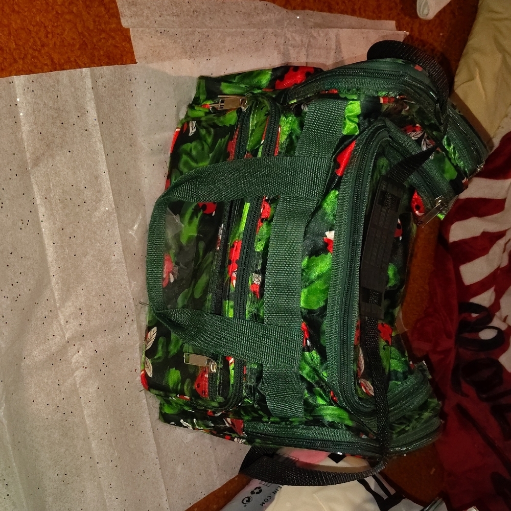 Green Duffle with Lady Bugs
